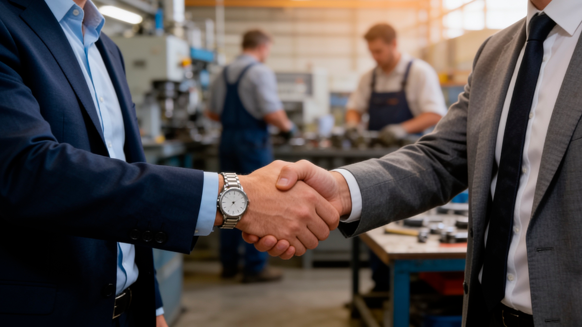 Apretón de manos de socios comerciales